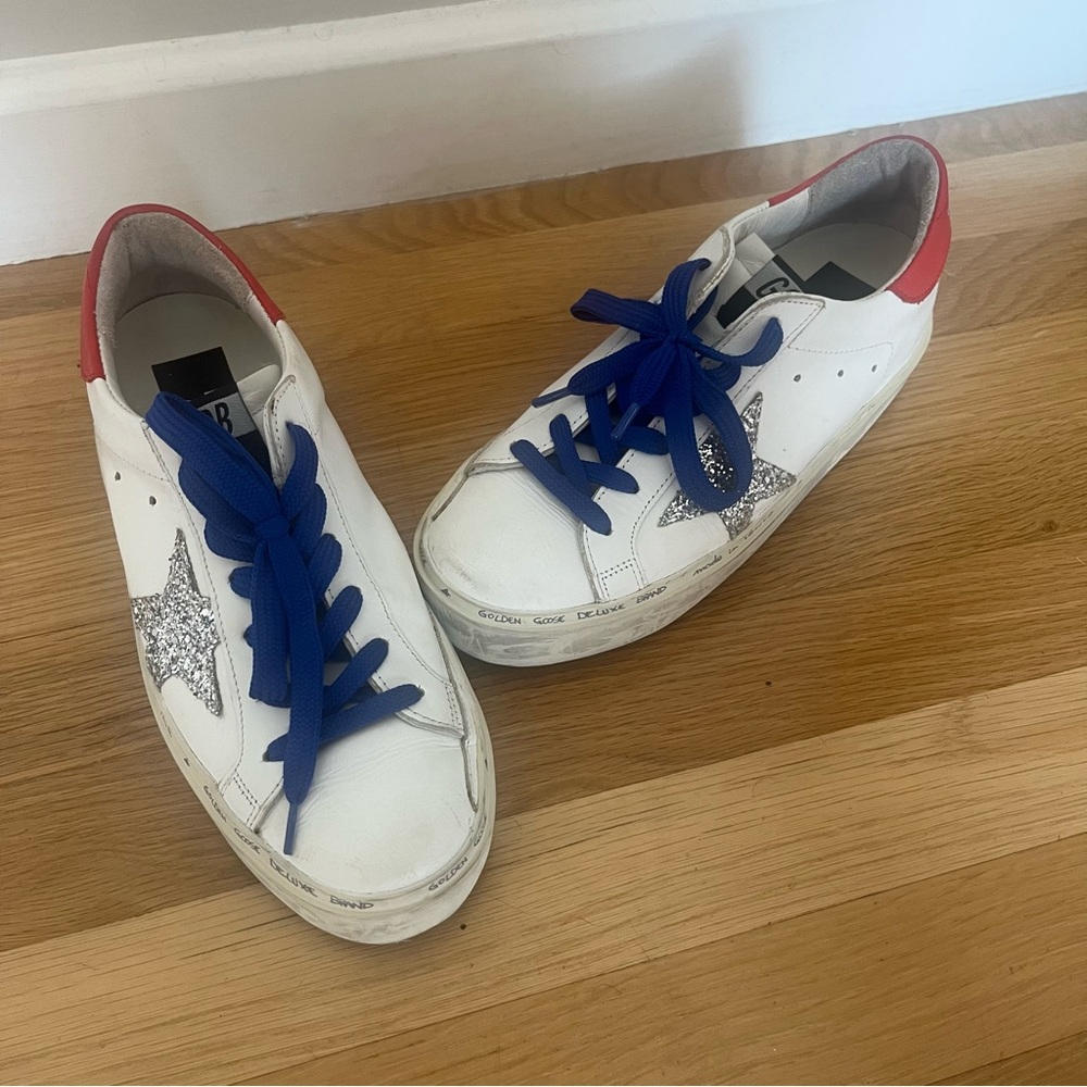 Golden Goose Hi Star Red White Blue Size 38